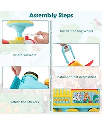 6V Electric Kids Ride On Train Motorized Toy w/ Track & 6 Wheels