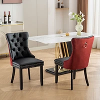 Streamdale Furniture Nikki Collection Contemporary Dining Chairs, 2-Piece Set, Black/Winered