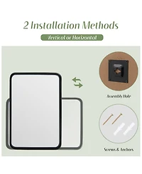 30''X22''Wall Mount Bathroom Mirror Rectangular Vanity Mirror Vertical Horizontal
