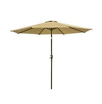 9ft UV50+ Fade Resistant New Olefin Outdoor Patio Umbrella 8 Rib Crank Tilt Beach Market Table Water Repellent