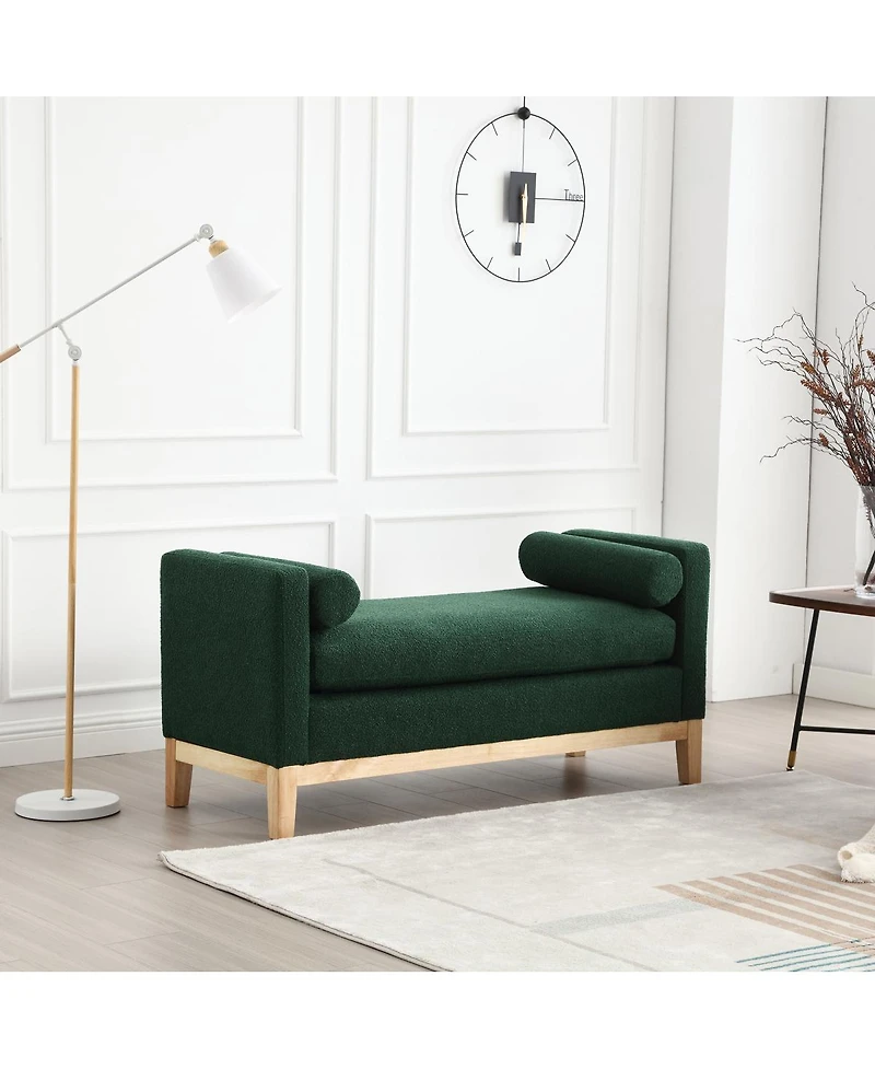 Streamdale 53.5"W Elegant Upholstered Bench, Ottoman