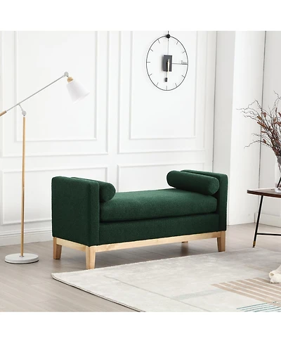 Streamdale 53.5"W Elegant Upholstered Bench, Ottoman