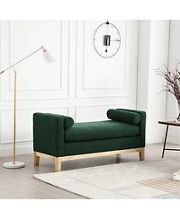 Streamdale 53.5"W Elegant Upholstered Bench, Ottoman
