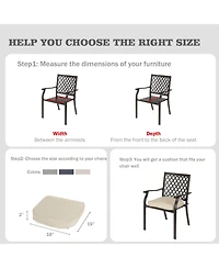 Aoodor Outdoor Chair Cushion W18''xD19'' Soft and Fade-resistant Polyester, Invisible Zipper for Easy Cleaning, Two Sets of Ties for High Adaptability