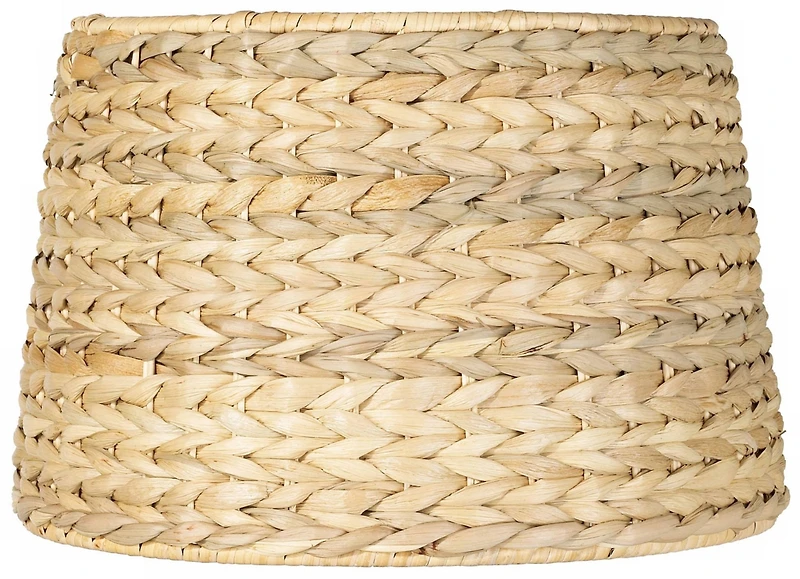 Springcrest Woven Seagrass Small Drum Lamp Shade 10" Top x 12" Bottom x 8.25" Slant x 8" High (Spider) Replacement with Harp and F