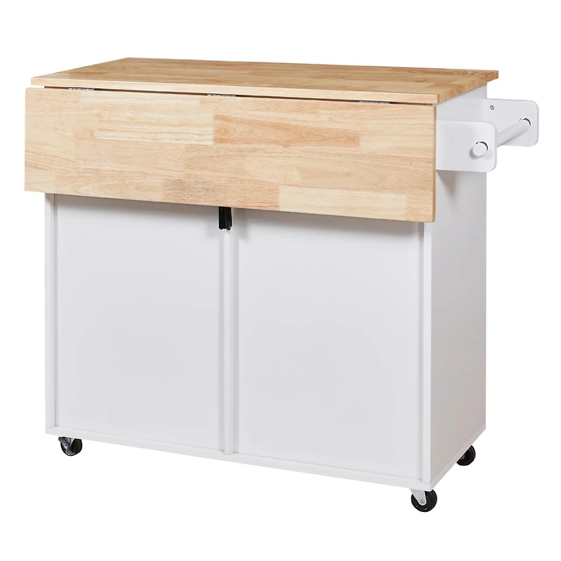 Streamdale Rolling Kitchen Island with Storage and Adjustable Shelf