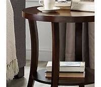 Streamdale Perth Contemporary Oval Shelf End Table, Espresso
