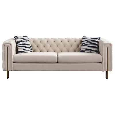 Simplie Fun Modern Velvet Sofa Cream