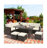 7 Pieces Wicker Patio Furniture Set