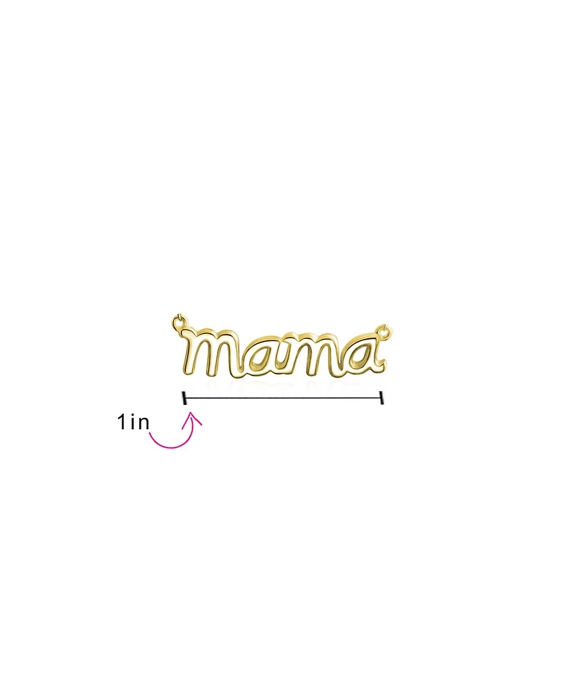 Bling Jewelry Name Plated Talk Station Pendant Mama Word Necklace Mother Wife Sterling Silver