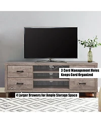 70-Inch Modern Tv Stand Mid-Century Entertainment Center with Storage for 65"/75" TVs