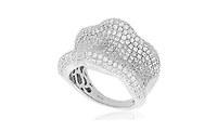 Suzy Levian New York Suzy Levian Sterling Silver Cubic Zirconia Wavy Curved Ring