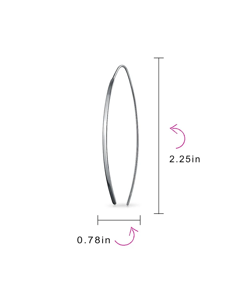 Bling Jewelry Delicate Minimalist Modern Long Thin Line Linear Threader Earrings Sterling Silver