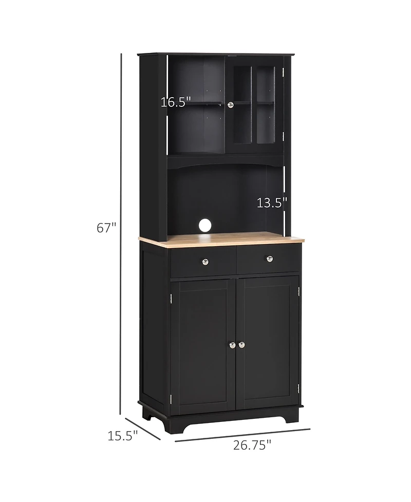 Homcom Kitchen Buffet and Hutch Pantry Wood Cabinet for Dining Room,