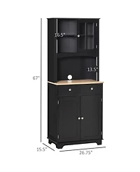 Homcom Kitchen Buffet and Hutch Pantry Wood Cabinet for Dining Room,