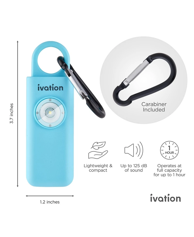 Ivation Personal Sos Keychain Alarm, Rechargeable Alarm