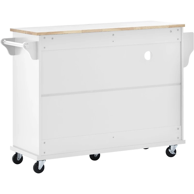 Streamdale Solid wood kitchen island cart with storage and wheels