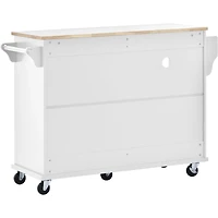 Streamdale Solid wood kitchen island cart with storage and wheels