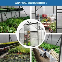 Durable 6x8 Ft Polycarbonate Greenhouse with Raised Base