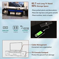 Streamdale Rgb Led Tv Stand with Storage and Remote Control