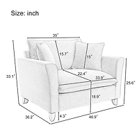 Oversized Chenille Armchair with Pillow