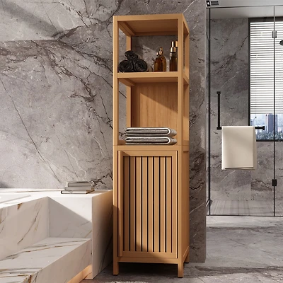 Streamdale Bamboo Storage Cabinet for Bathroom and Living Room
