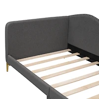 Streamdale Twin Upholstered Daybed With Headboard And Armrest, Support Legs