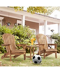 Simplie Fun Wooden Outdoor Folding Adirondack Chair Set Of 2 Wood Lounge Patio Chair For Garden, Garden
