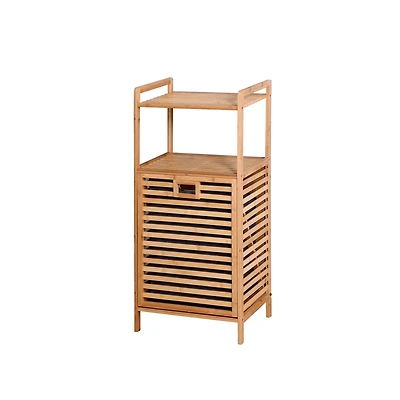 Streamdale Bamboo Laundry & Storage Basket with Shelf