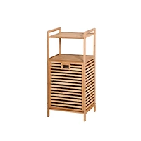 Streamdale Bamboo Laundry & Storage Basket with Shelf