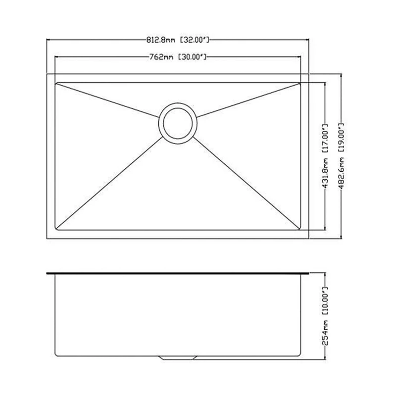 Streamdale Furniture 16 Gauge Stainless Steel Undermount Kitchen Sink