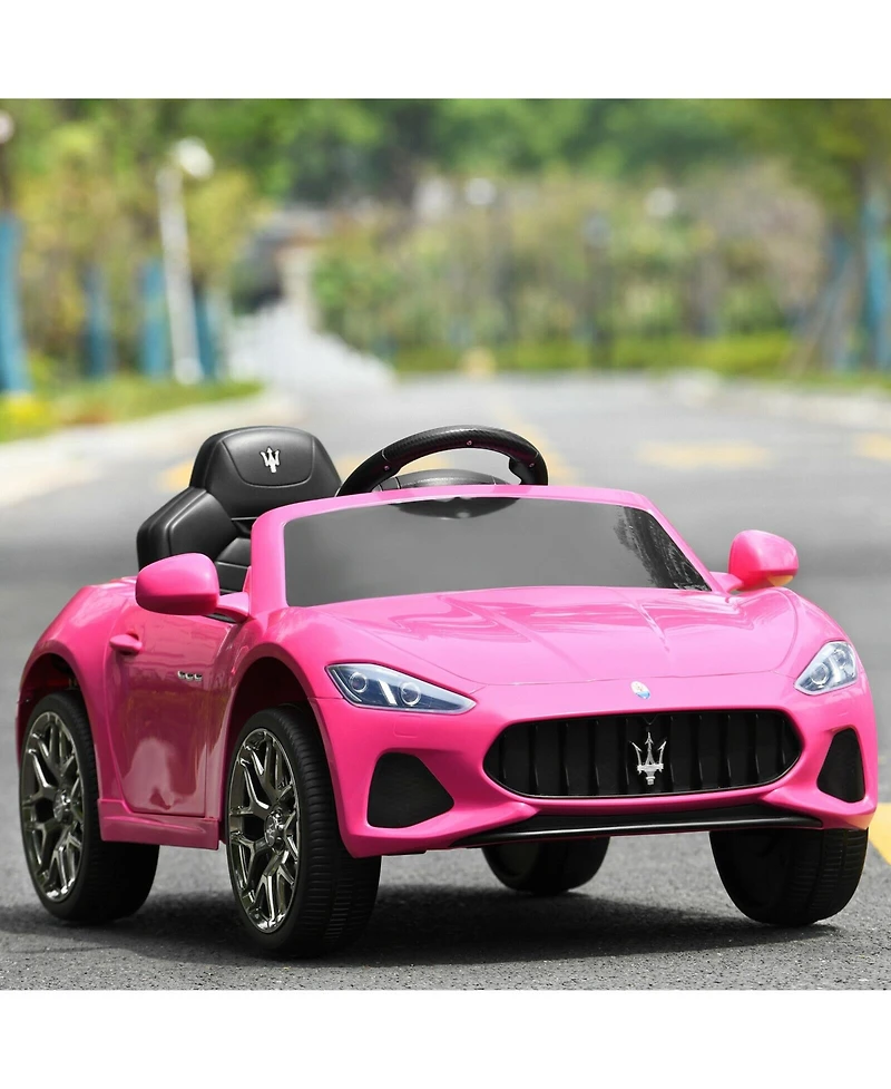 Slickblue 12V Kids Ride-On Car with Remote Control and Lights-Pink
