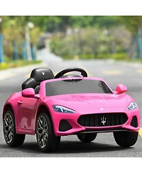 Slickblue 12V Kids Ride-On Car with Remote Control and Lights-Pink