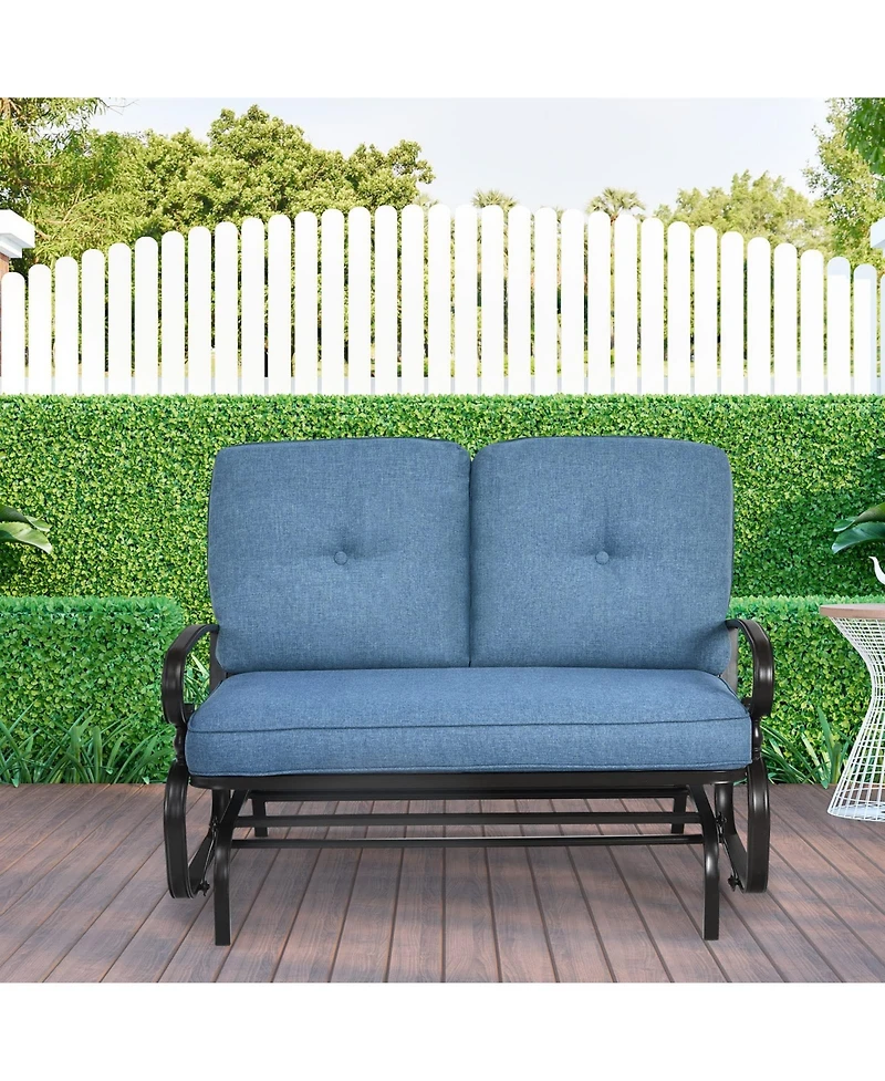 Sugift Outdoor Swing Glider Chair with Comfortable Cushions