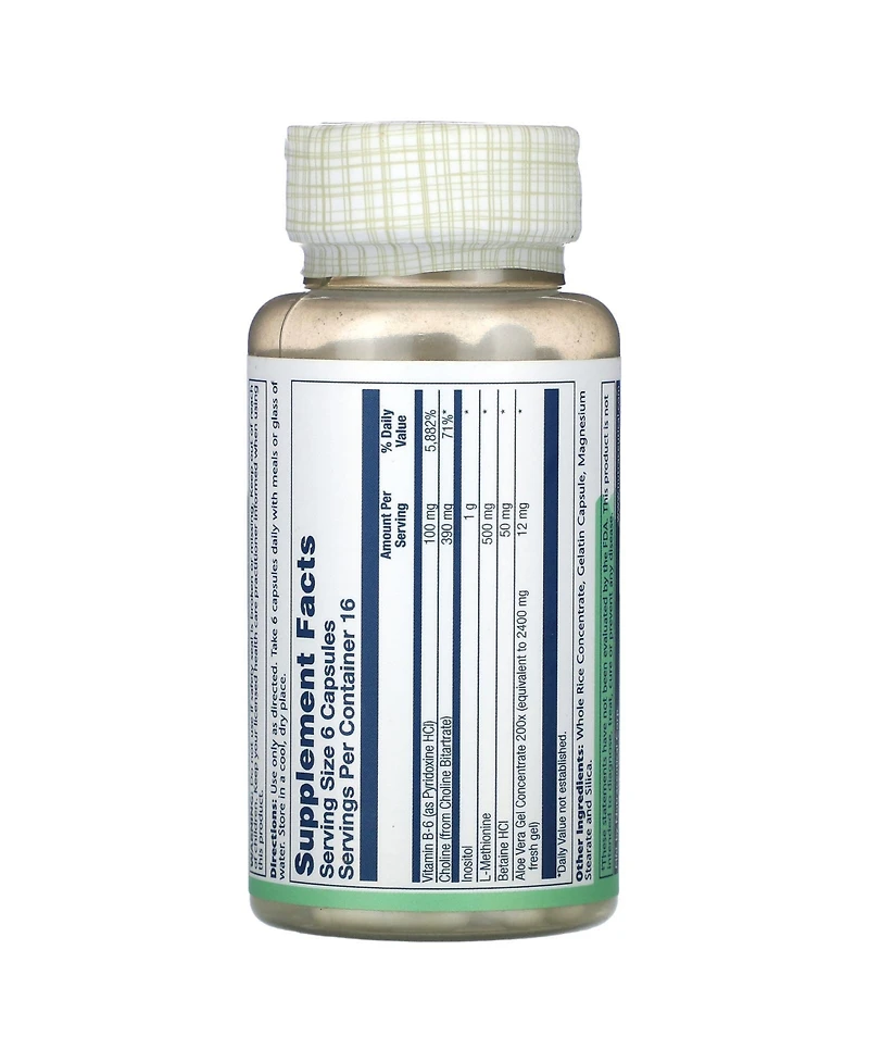 Solaray Lipotropic 1000 Plus Vitamin Capsules 100 Count