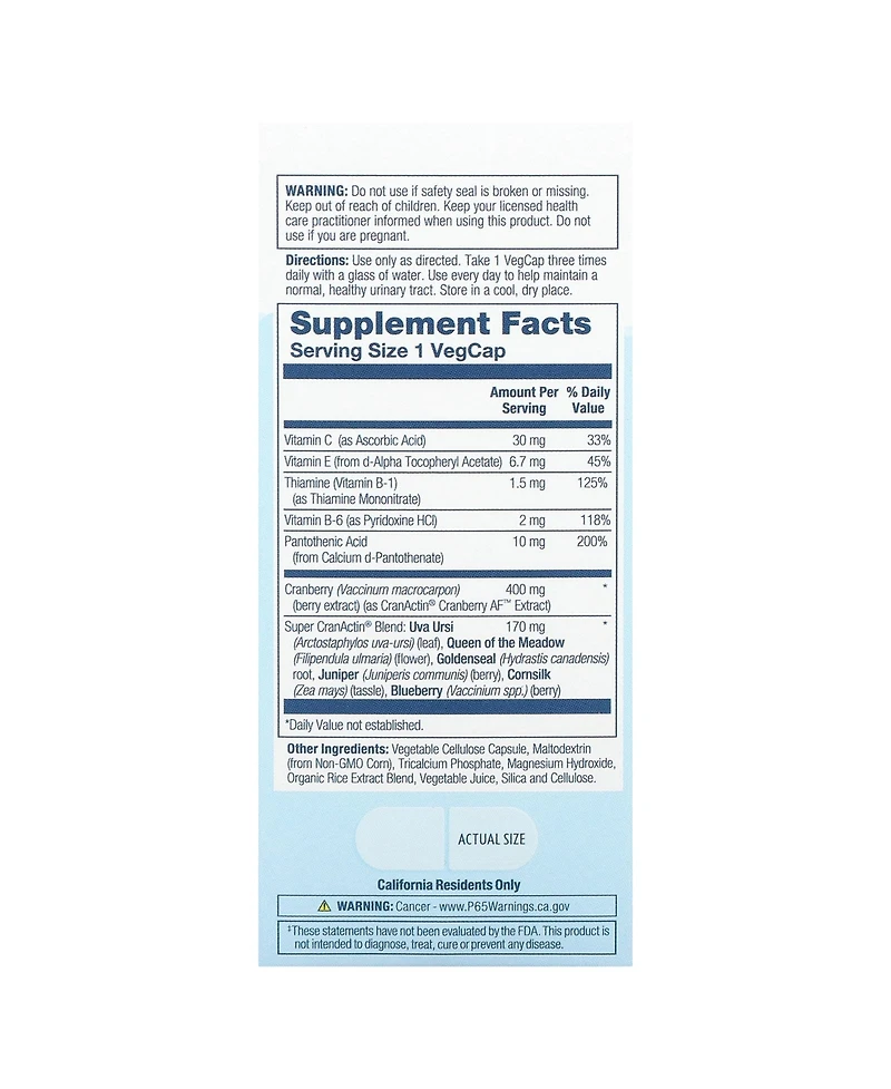 Solaray Super CranActin with Herbal Support Blend 400 mg