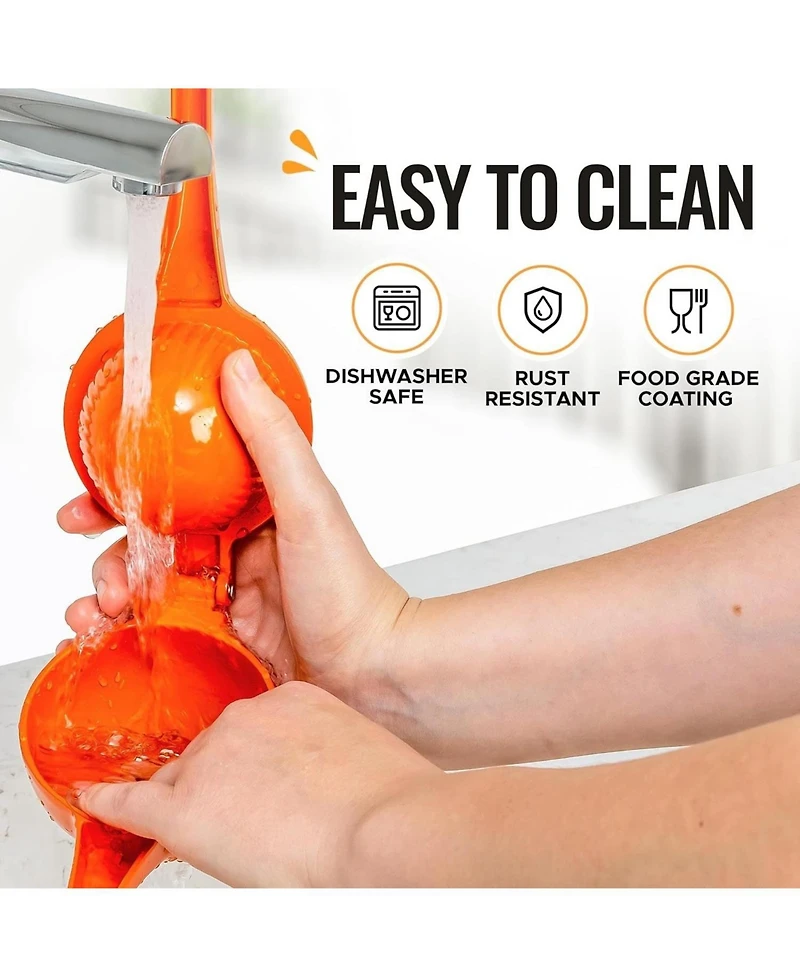 Premium Quality Metal Orange Squeezer, Citrus Juicer, Manual Press for Extracting the Most Juice Possible