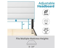 Boyd Sleep Piedmont Leatherette Upholstered Platform Bed Frame with Adjustable Headboard