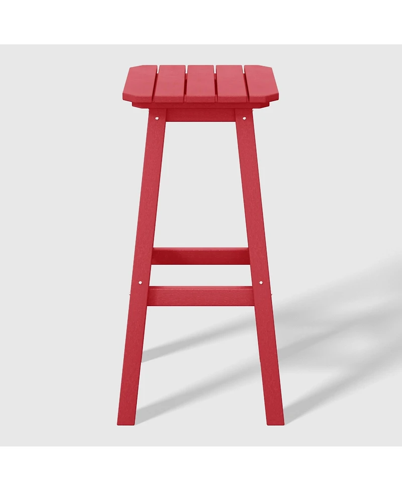 WestinTrends 29" Hdpe Outdoor Patio Square Bar Stools (Set of 2)