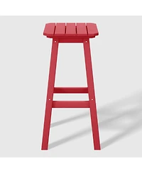 WestinTrends 29" Hdpe Outdoor Patio Square Bar Stools (Set of 2)