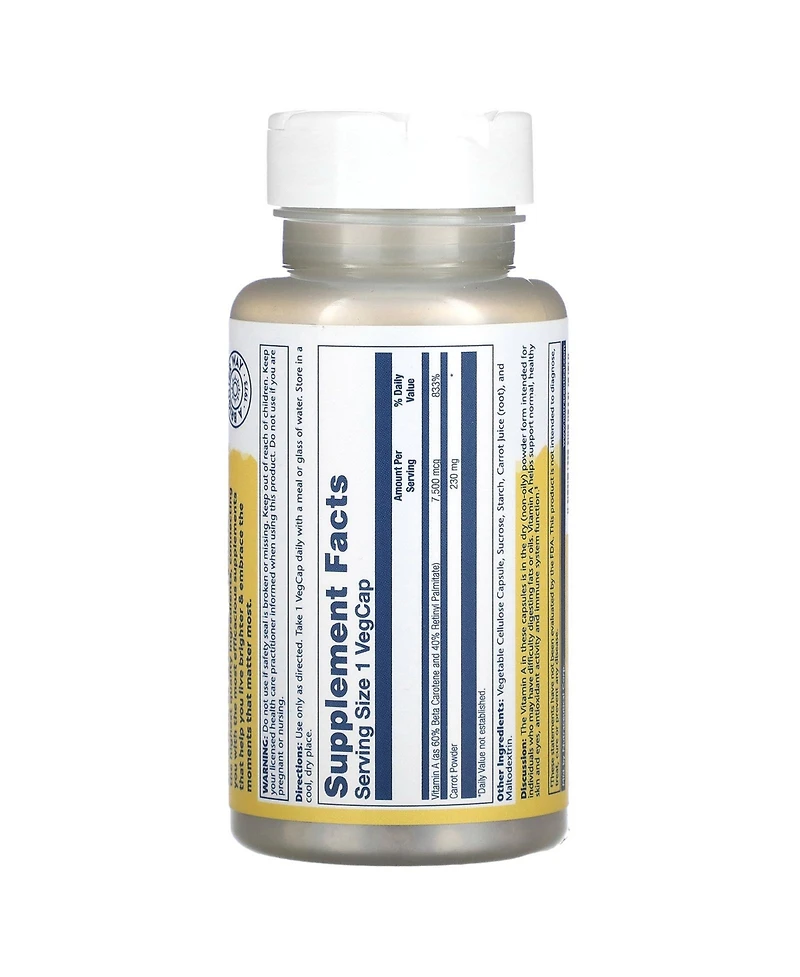 Solaray Dry Form Vitamin A 7 500 mcg