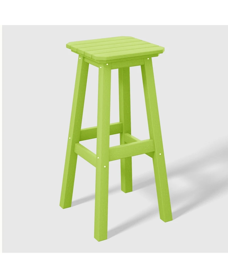 WestinTrends 29" Hdpe Outdoor Patio Square Bar Stools (Set of 2)