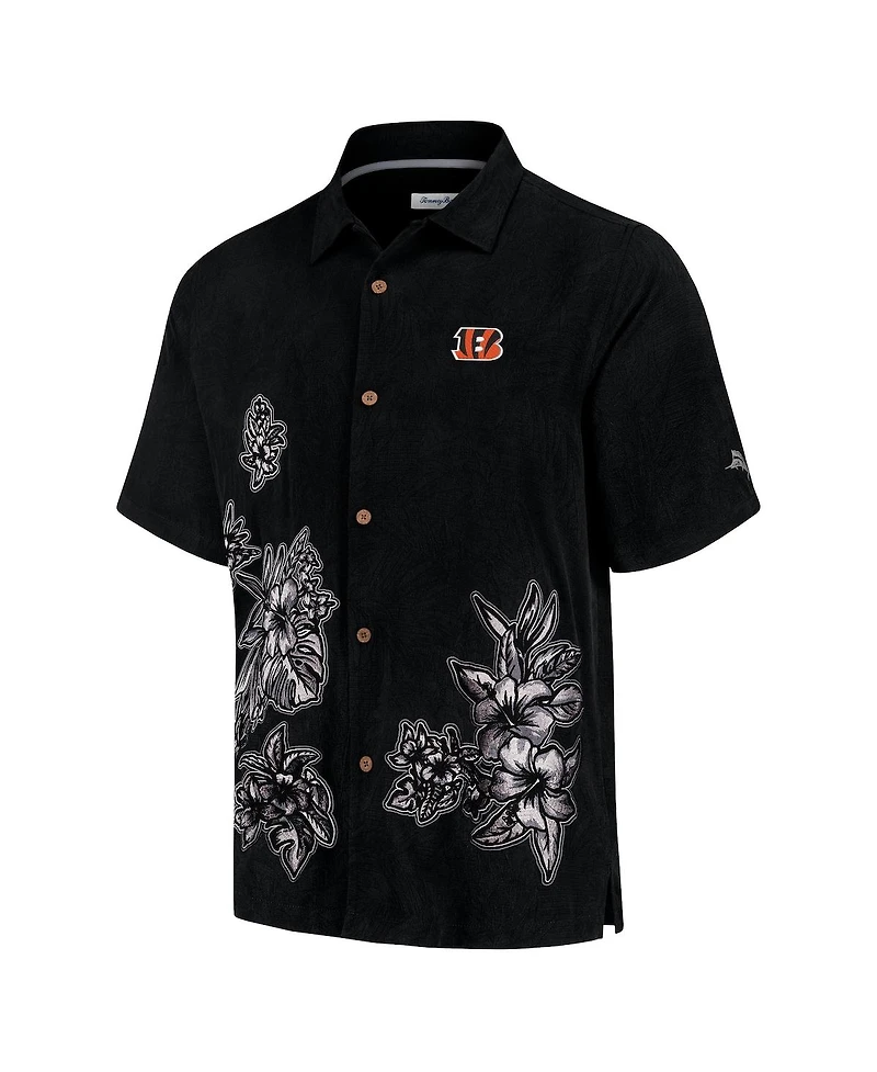 Tommy Bahama Men's Black Cincinnati Bengals Hibiscus Camp Button-Up Shirt