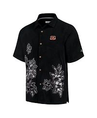 Tommy Bahama Men's Black Cincinnati Bengals Hibiscus Camp Button-Up Shirt