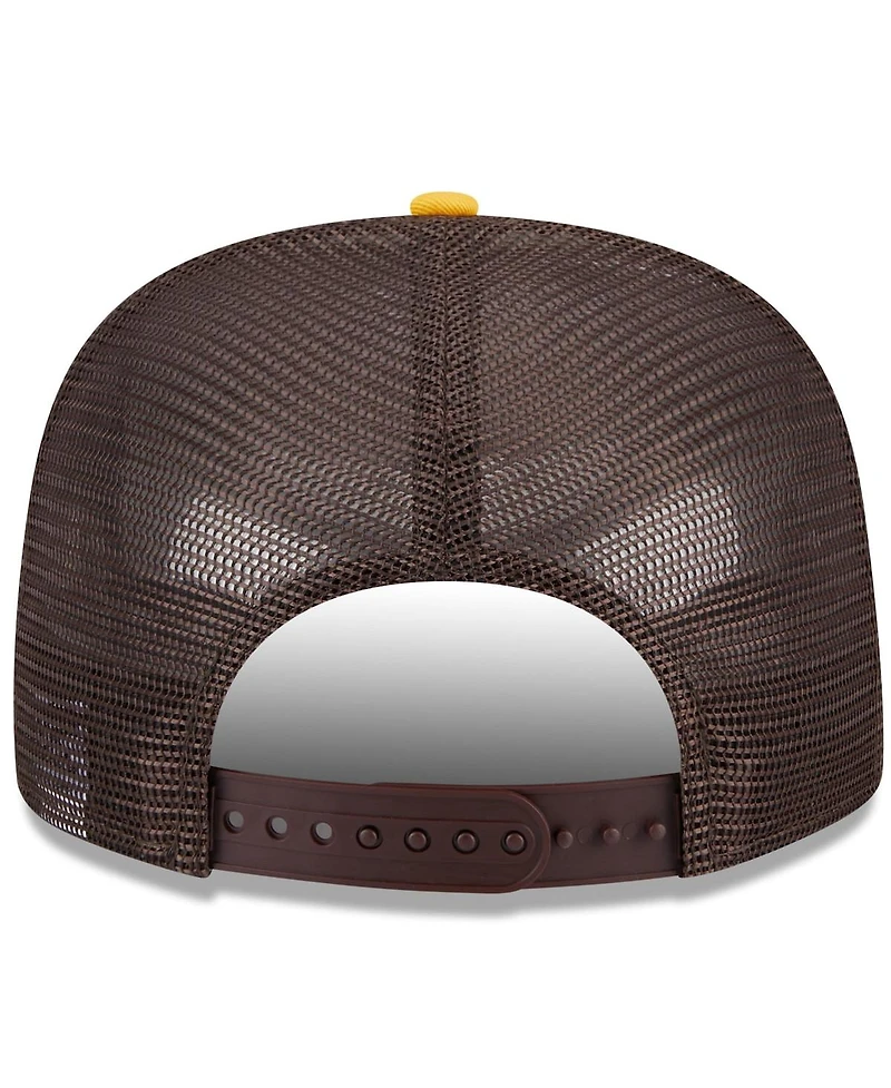 New Era Men's White/Gold San Diego Padres Team Foam Front A-Frame Trucker 9FIFTY Snapback Hat