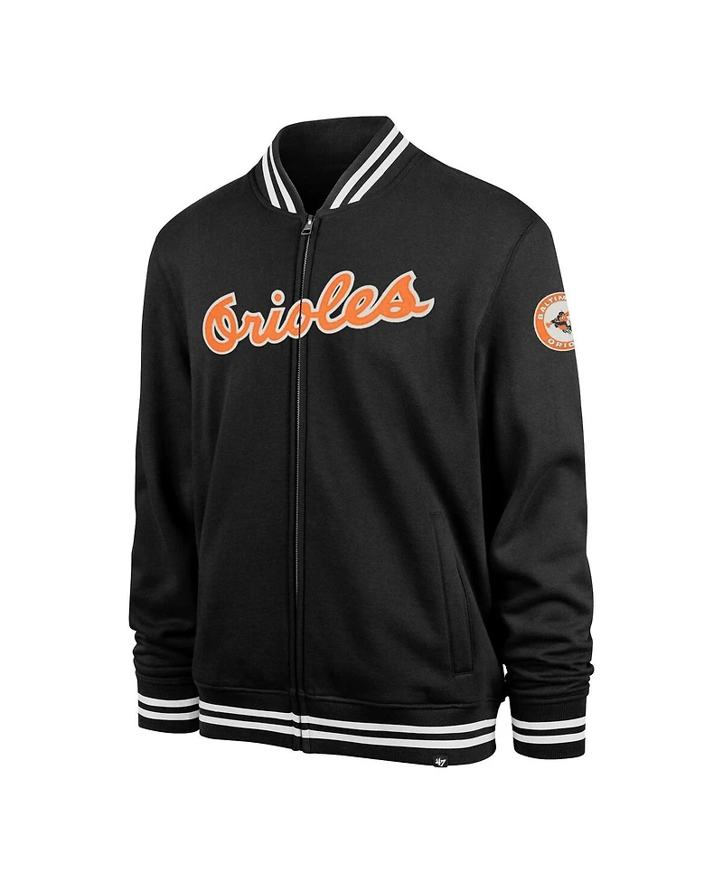 '47 Brand Men's Black Baltimore Orioles Pack Pro Camden Full-Zip Track Jacket