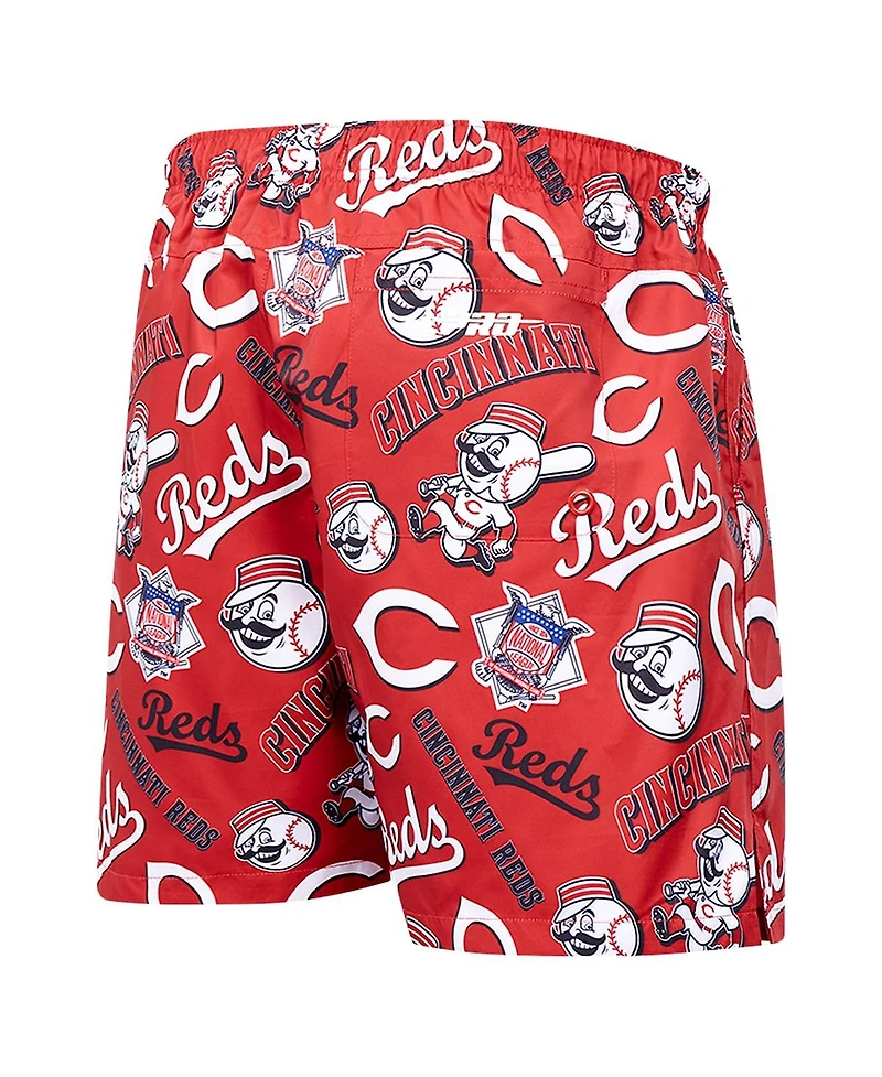 Pro Standard Men's Black Cincinnati Reds Toss Logo Woven Shorts