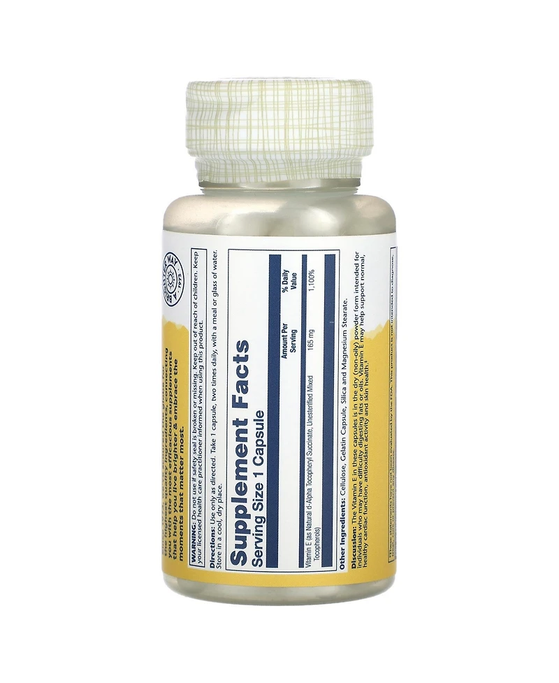 Solaray Dry Form Vitamin E 165 mg