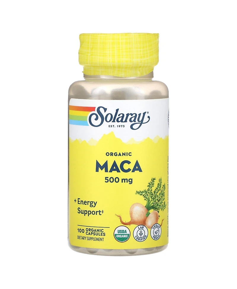 Solaray Maca Root 500 mg | Healthy Balance, Energy, Vitality & Libido Support | 100 VegCaps