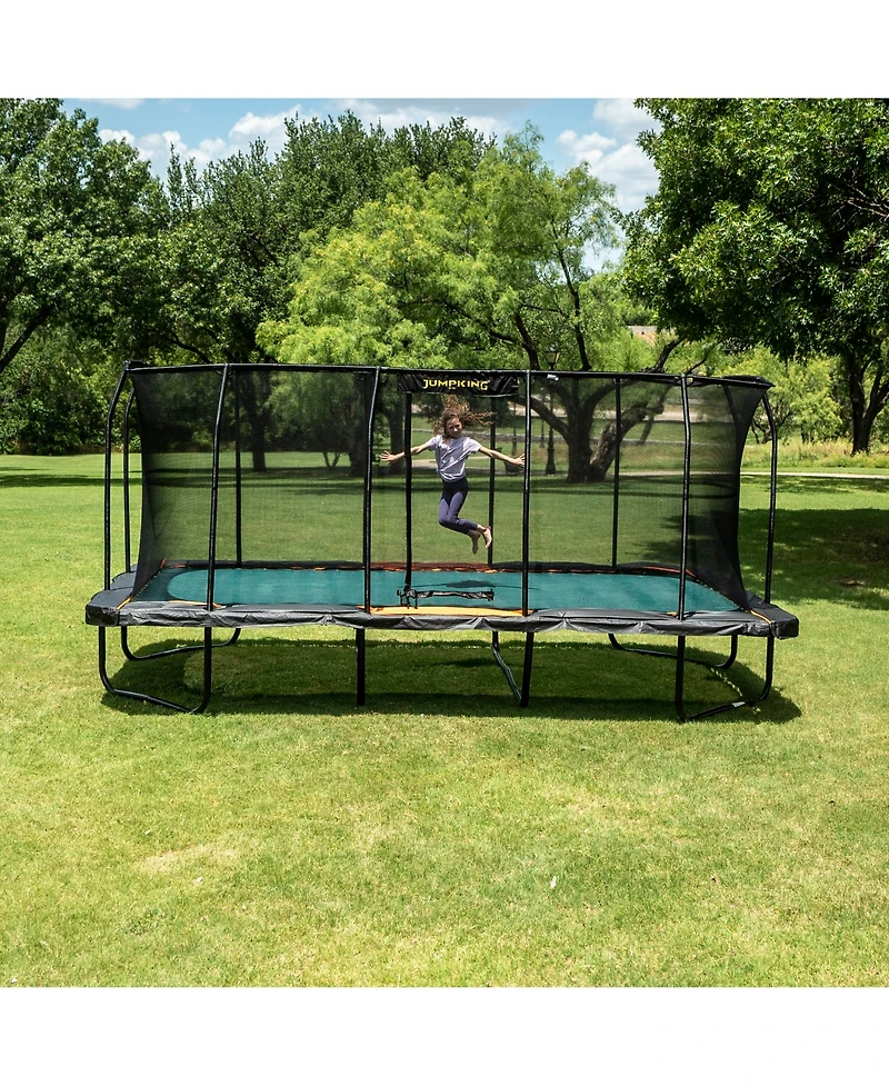 Jumpking Pro-Series Rectangular Trampoline 10ft x 18ft - Double the Springs, Patented V-shaped Spring Arrangement, Comfort Weave Jumping Surface
